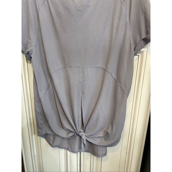 Lululemon Women's Open Up Tie Back Cuffed Short Sleeve Athletic Top Purple Large - Picture 3 of 10